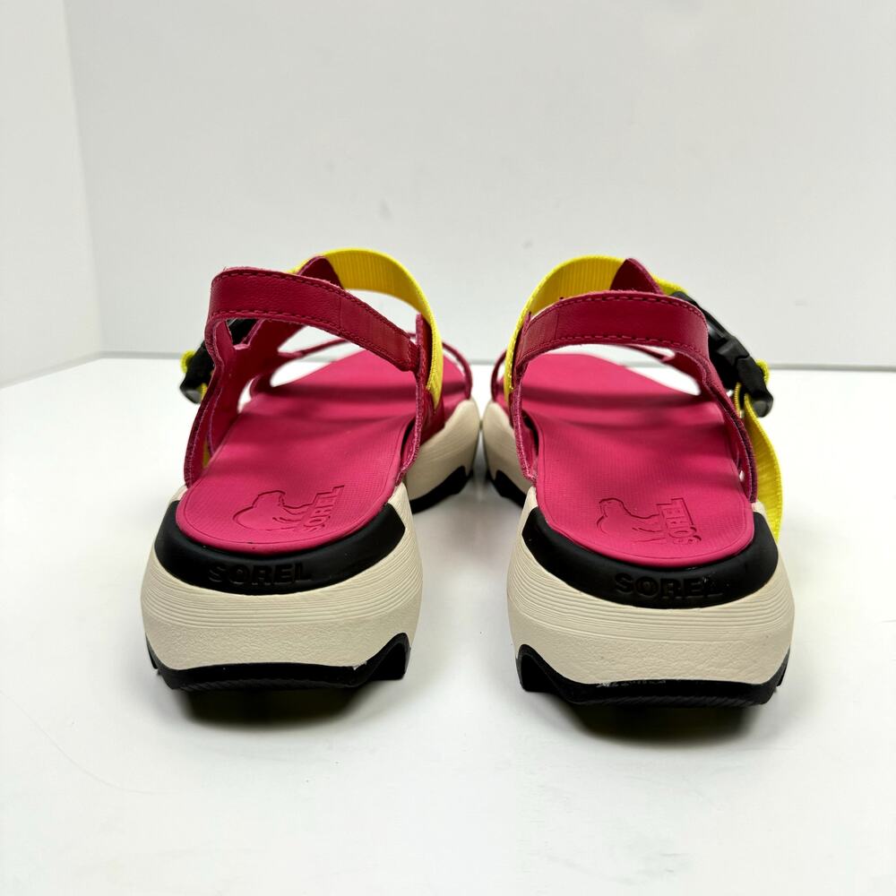 NEW Sorel Kinetic Impact Pink & Neon Yellow Outdoor Performance Sling Sandals - Picture 7 of 13